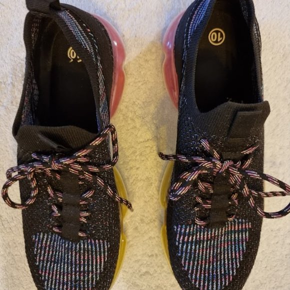 Colorful Sneakers 10M Faux or Real Lace-up, Slip-on, EUC - Picture 1 of 9